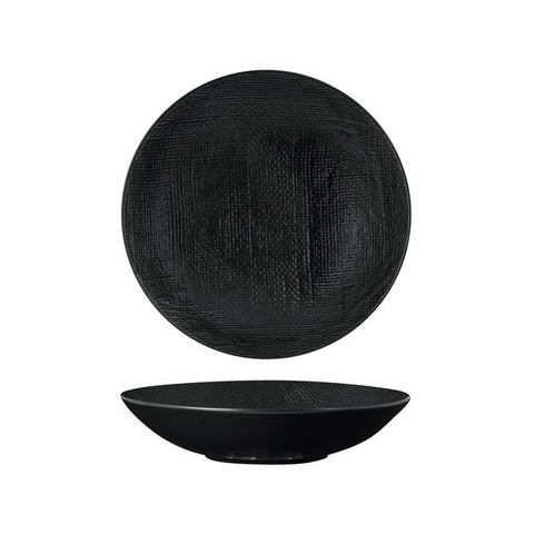 Round Share Bowl 230mm 1100ml MATT BLACK LUZERNE Linen