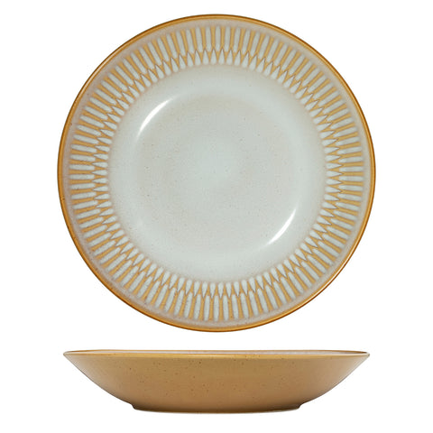 Round Deep Bowl/Plate 260mm ALMOND LUZERNE Cottage