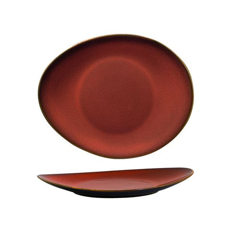 Oval Plate 225X185mm CRIMSON LUZERNE Rustic