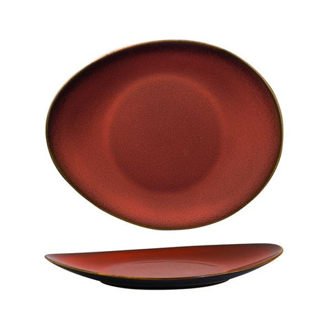 Oval Plate 290X245mm CRIMSON LUZERNE Rustic