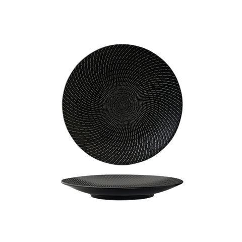 Round Coupe Plate 205mm BLACK SWIRL LUZERNE Zen