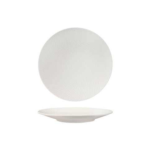 Round Coupe Plate 205mm WHITE SWIRL LUZERNE Zen