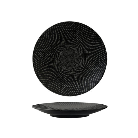 Round Coupe Plate 235mm BLACK SWIRL LUZERNE Zen