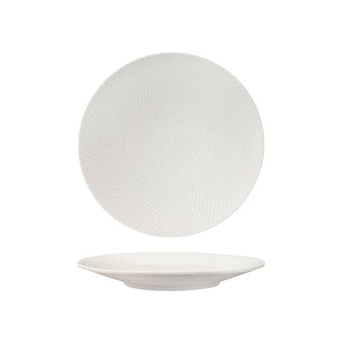 Round Coupe Plate 235mm WHITE SWIRL LUZERNE Zen