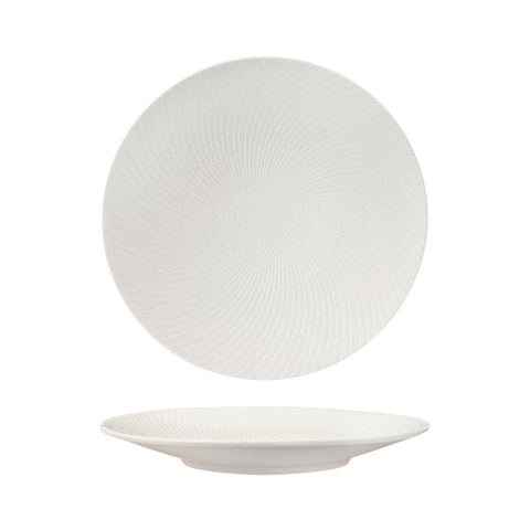 Round Coupe Plate 275mm WHITE SWIRL LUZERNE Zen