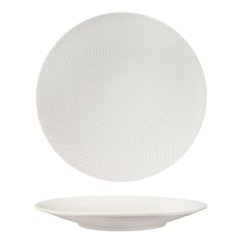 Round Coupe Plate 310mm WHITE SWIRL LUZERNE Zen