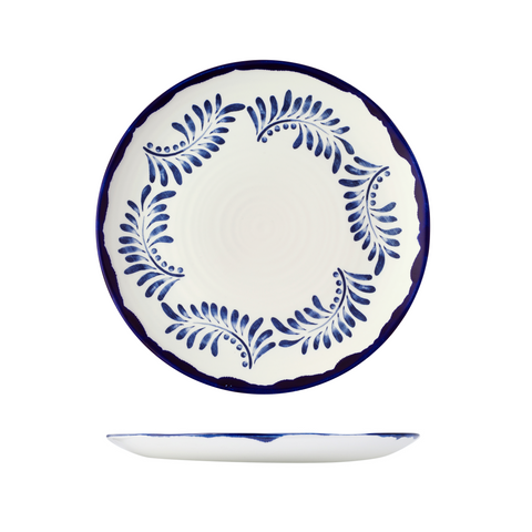 Organic Coupe Plate 290mm WHITE / BLUE DUDSON Mediterranean