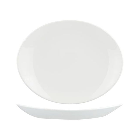 Oval Coupe Plate 317X255mm WHITE CHURCHILL Orbit