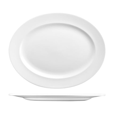 Oval Wide Rim Plate 365X293mm WHITE CHURCHILL Classic