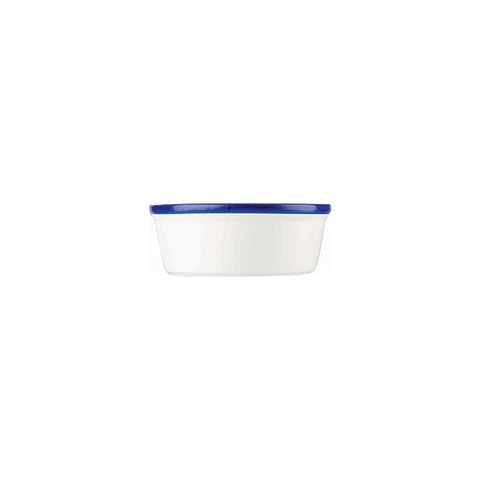 Pie Dish 135mm 500ml WHITE W/BLUE LINE CHURCHILL Retro Blue