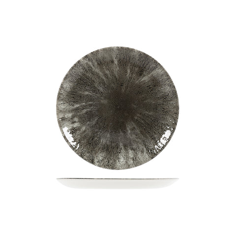 Round Coupe Plate 217mm QUARTZ BLACK CHURCHILL Studio Prints Stone