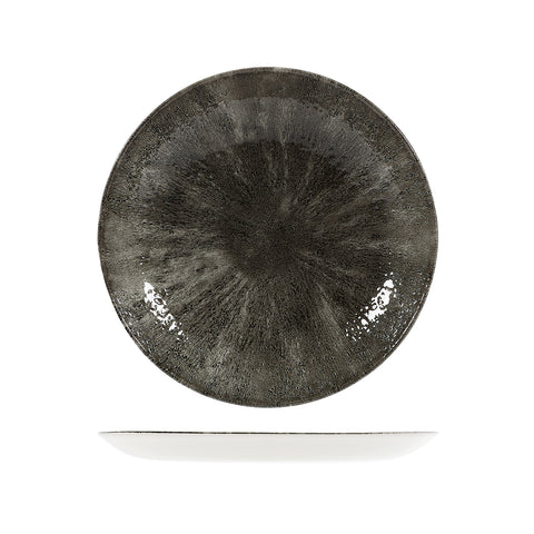 Round Coupe Plate 260mm QUARTZ BLACK CHURCHILL Studio Prints Stone