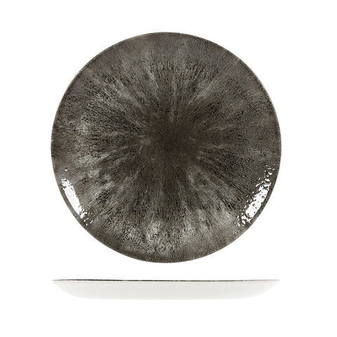 Round Coupe Plate 288mm QUARTZ BLACK CHURCHILL Studio Prints Stone