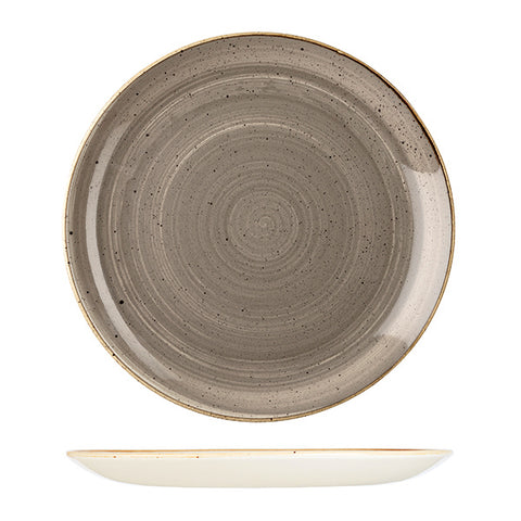 Round Coupe Plate 324mmPEPPERCORN GREY CHURCHILL Stonecast