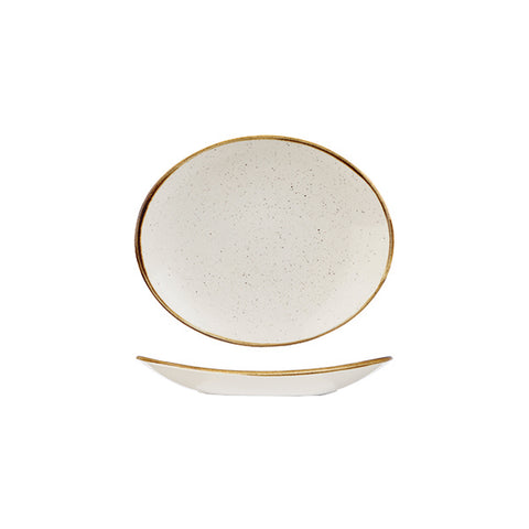 Oval Coupe Plate 192mm BARLEY WHITE CHURCHILL Stonecast