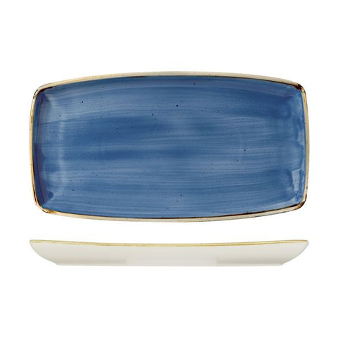 Oblong Plate 350X185mm CORNFLOWER BLUE CHURCHILL Stonecast