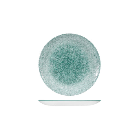 Round Coupe Plate 165mm JADE GREEN CHURCHILL Studio Prints Raku