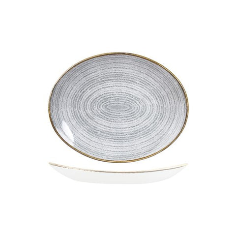 Oval Coupe Plate 270X229mm STONE GREY CHURCHILL Studio Prints Homespun