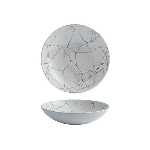 Round Coupe Bowl 182mm 426ml AGATE GREY CHURCHILL Studio Prints Kintsugi