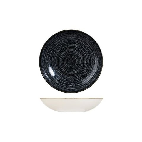 Round Coupe Bowl 182mm 426ml CHARCOAL BLACK CHURCHILL Studio Prints Homespun