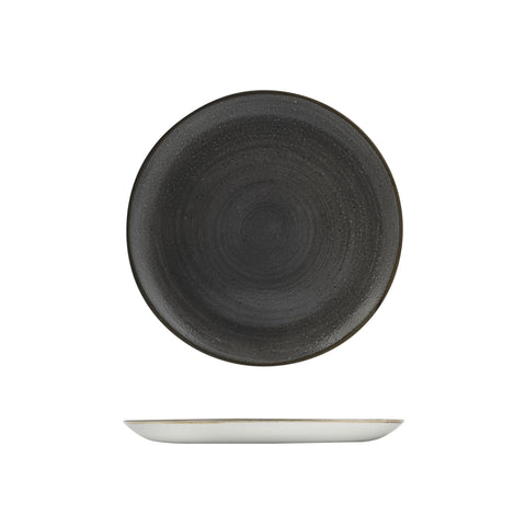 Round Plate Coupe 288mm RAW BLACK CHURCHILL Stonecast Vellum