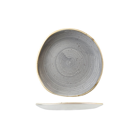 Organic Round Plate 186mm PEPPERCORN GREY CHURCHILL Stonecast Trace