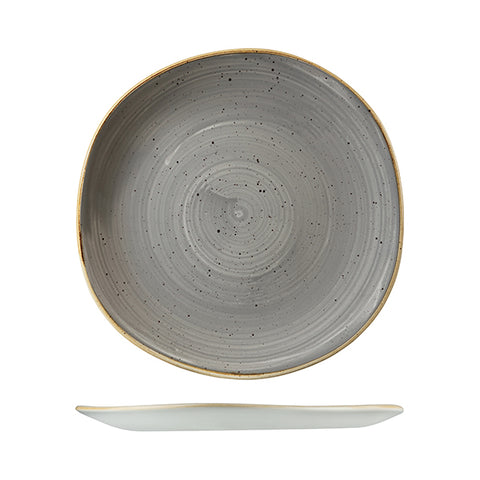 Organic Round Plate 264mm PEPPERCORN GREY CHURCHILL Stonecast Trace