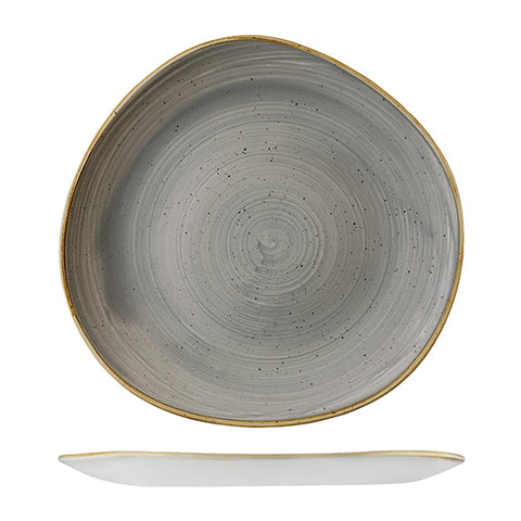 Organic Round Plate 286mm PEPPERCORN GREY CHURCHILL Stonecast Trace