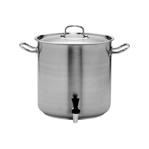 Stockpot 18/10 with Cover & Tap 400x400mm /50.0Lt PUJADAS Inox Pro